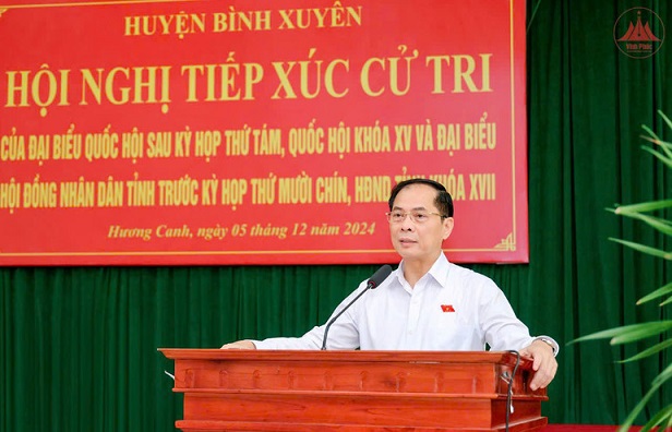 Phó Thủ tướng Bùi Thanh Sơn tiếp xúc cử tri huyện Bình Xuyên
